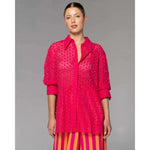 Ruby Pink Dream Lover Broderie Shirt by FATE+BECKER