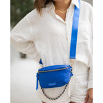 Hasley Blue Nylon Sling Bag by LOUENHIDE