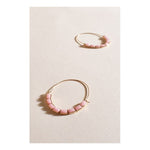Pink Stone Detail Hoop Earring by ADORNE