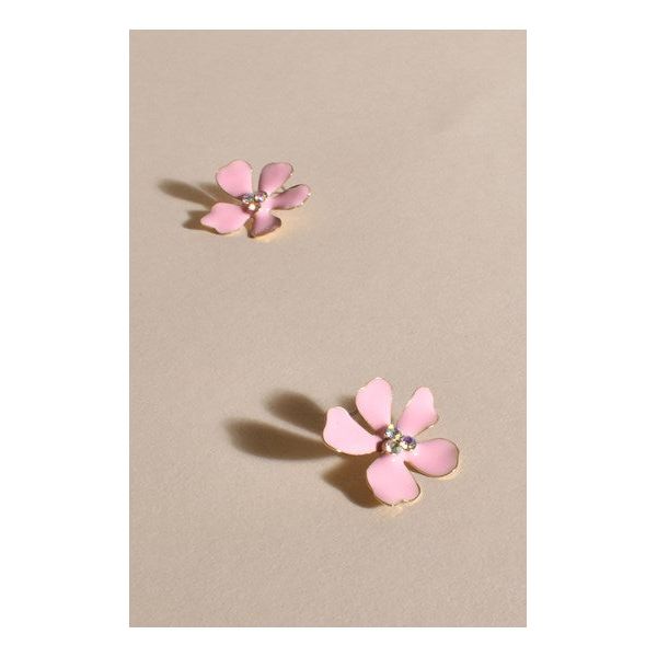 Pretty Pink Enamel Flower Earring by ADORNE