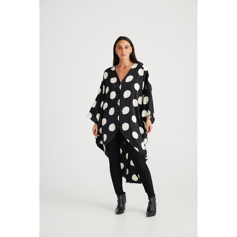 Black with Ivory Spot  Claudia Overshirt