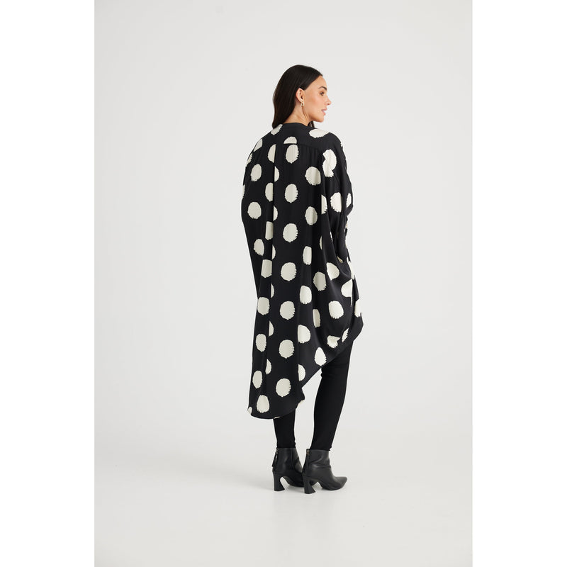 Black with Ivory Spot  Claudia Overshirt
