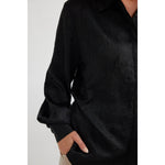 Black Crinkle Sampson Shirt by BRAVE & TRUE