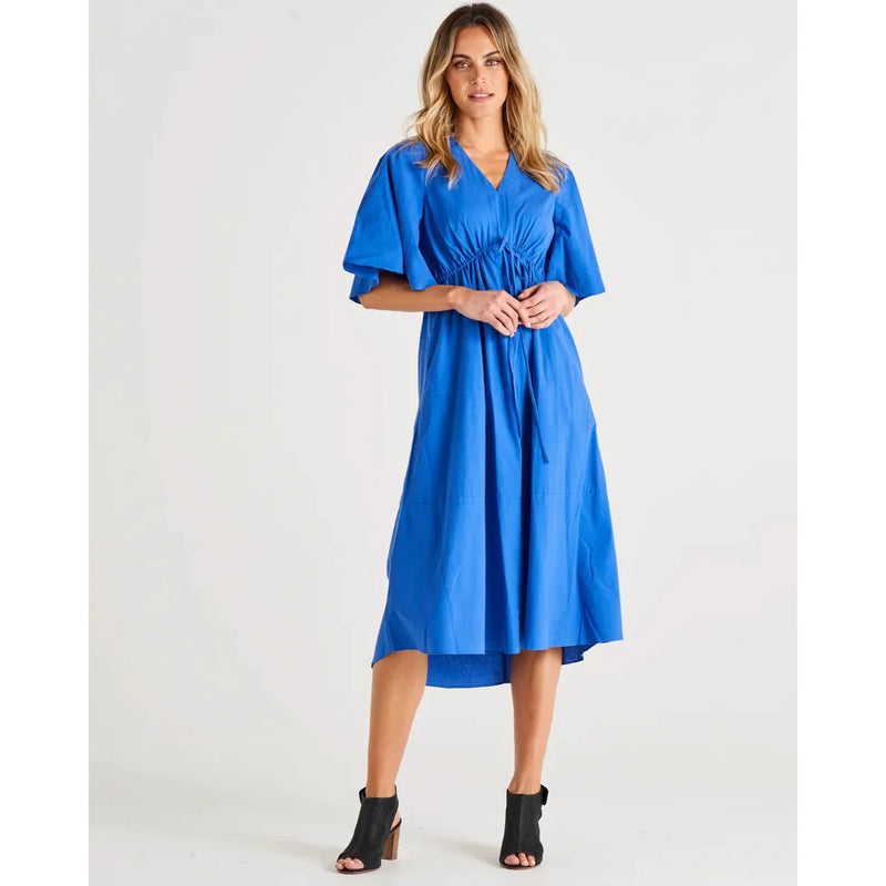 Cora Iris Blue Midi Dress by Betty Basics