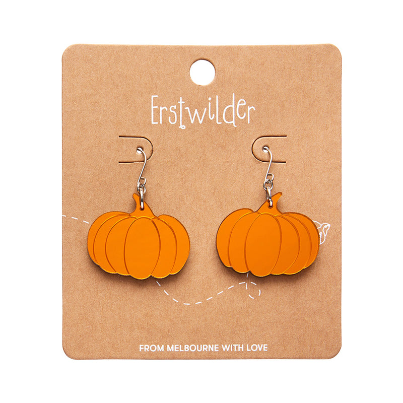 Orange Pumpkin Mirror Earrings by Erstwilder