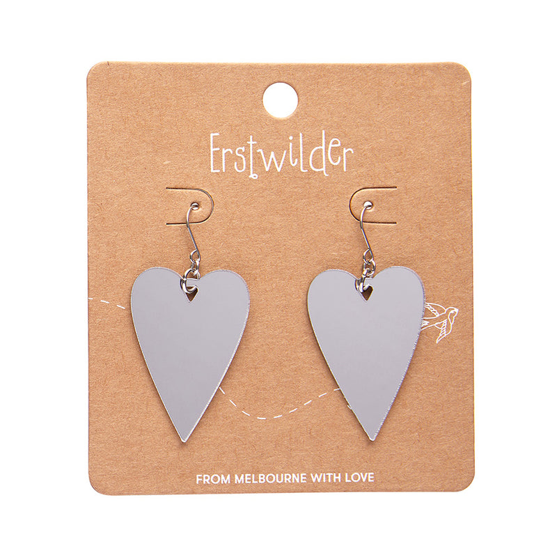 From the Heart Essential Drop Earrings - Silver by Erstwilder