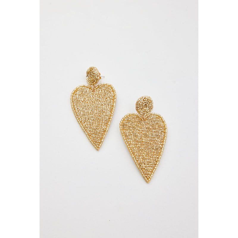Gold  Big Heart Earrings by Holiday Design