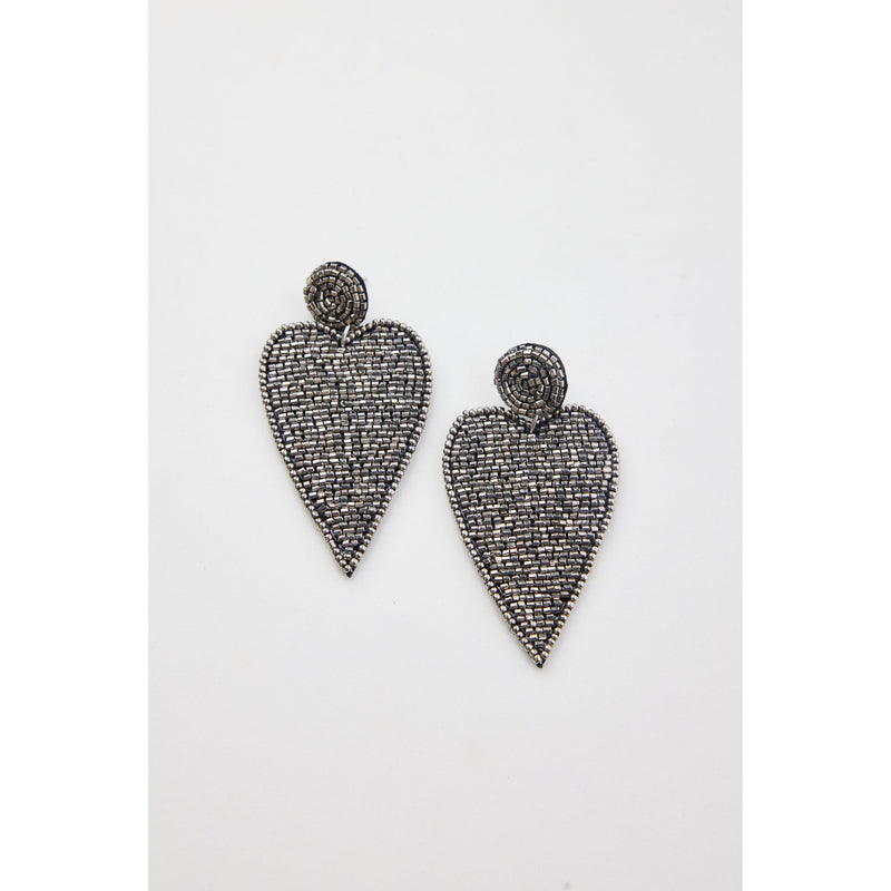 Silver Big Heart Earrings by Holiday Design