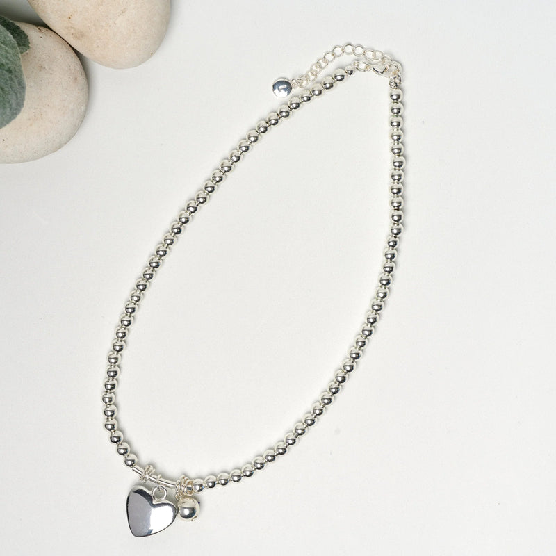 Short Silver Heart Necklace