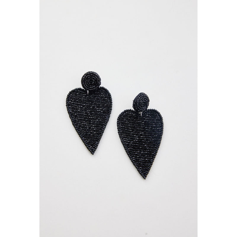 Black Big Heart Earrings by Holiday Design