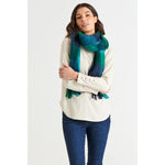 Lillian Fluffy Scarf in Green Blue Check by Betty Basics