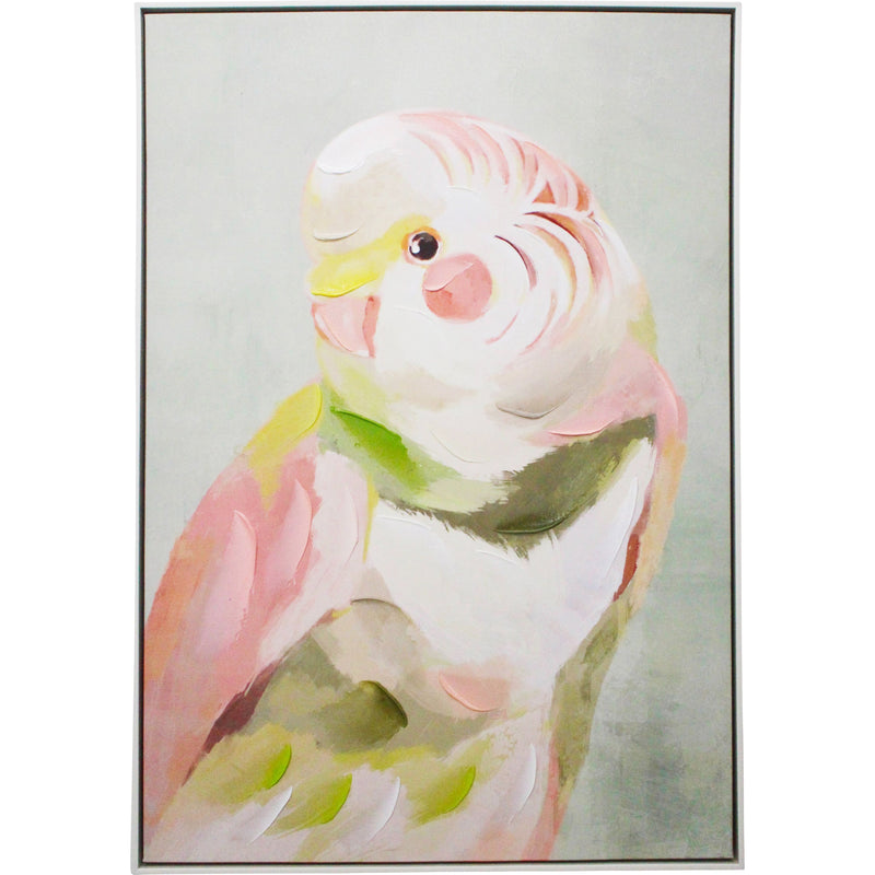 Pretty Budgie Framed Canvas Painting