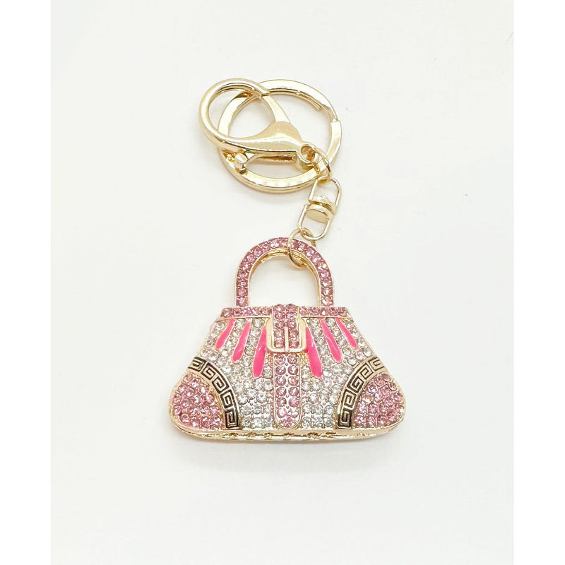 Pink Crystal Handbag Keyring