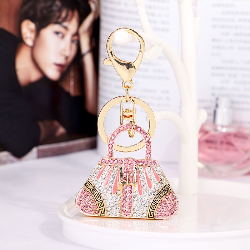 Pink Crystal Handbag Keyring
