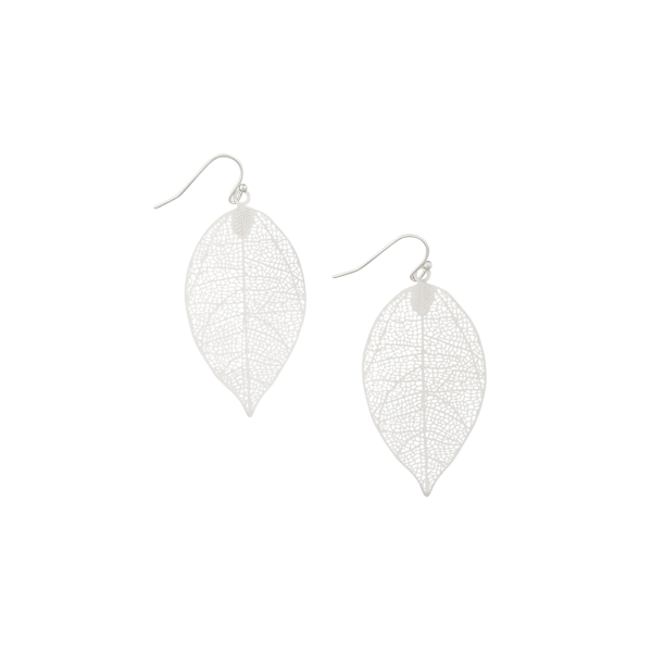 Silver Leaf Web Leaf Earring