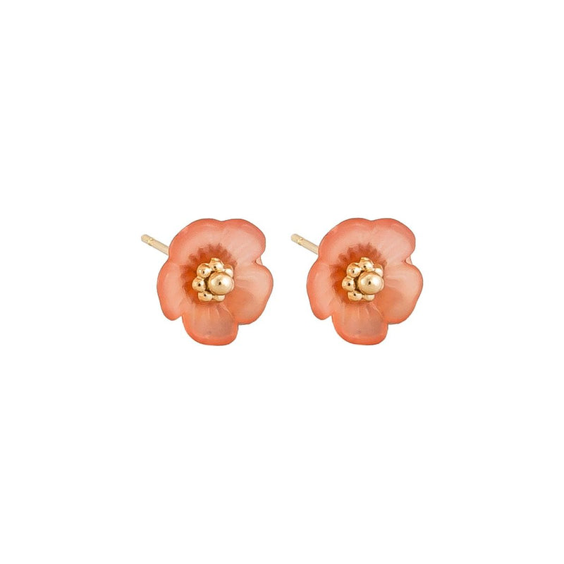 Pink Buttercup Stud Earring