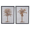 Luxe Golden Palms with Navy & Gold Frame Set of 2 (CLICK & COLLECT)