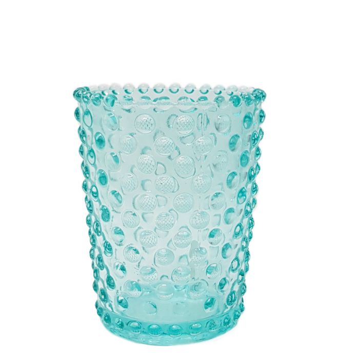 Bubble Tapered Glass Teal Candle Holder
