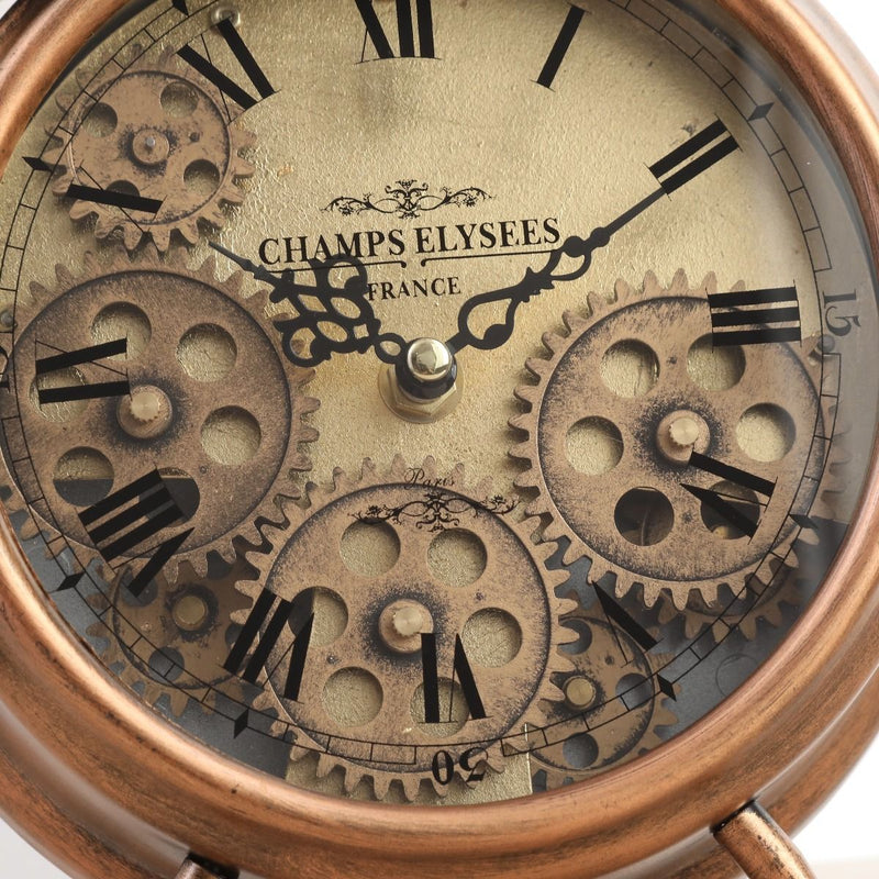 Clock Newton Bell Exposed Gear -Copper
