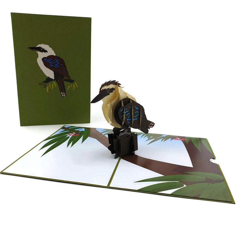 Kookaburra Green Blank Pop Up Card