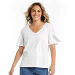 White Alessi Frill Top by Betty Basics