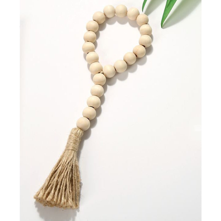 Latte Loop Wooden Beads with Tassle