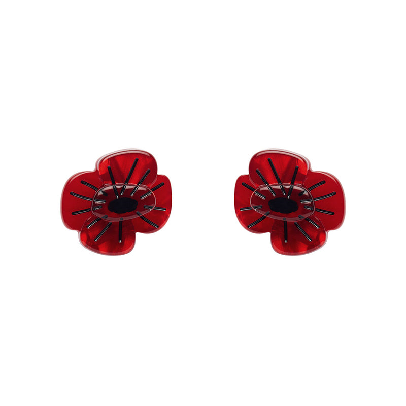 Remembrance Poppy Stud Earrings By Erstwilder