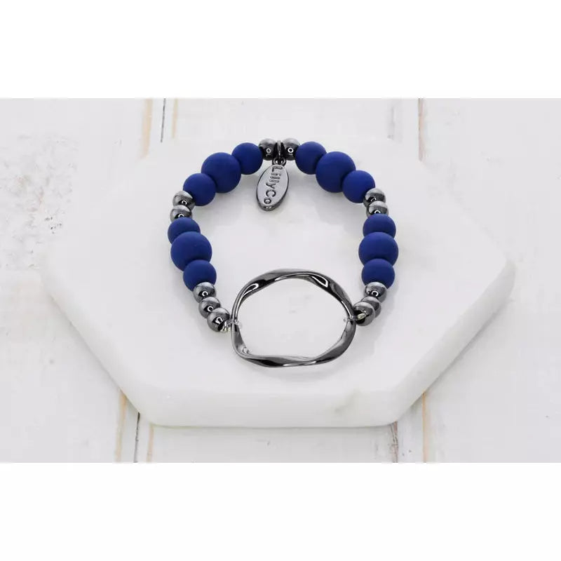 Royal Blue Soft Bead Ring Bracelet