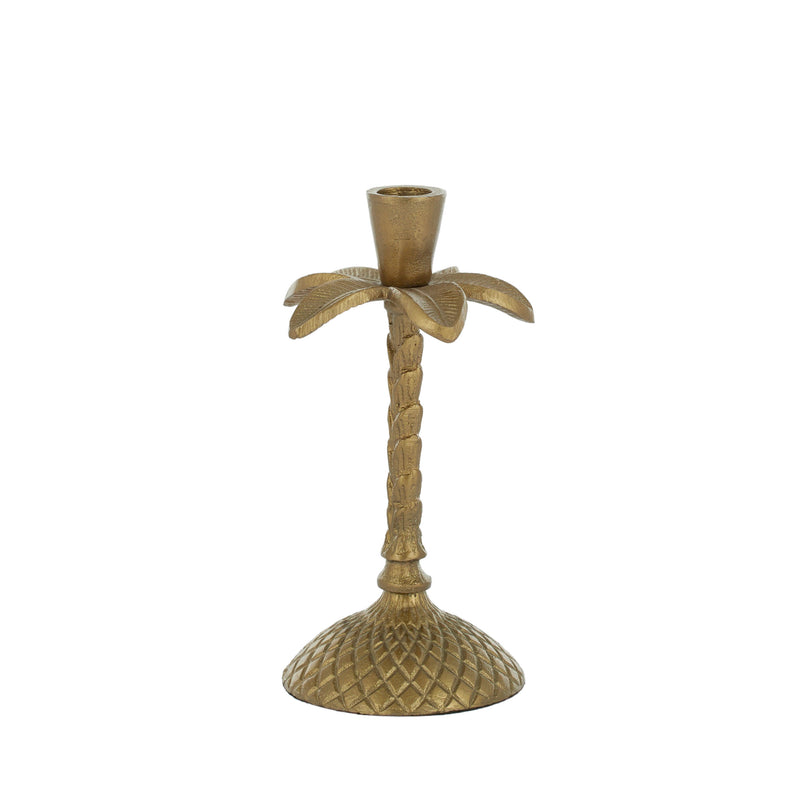 Alajuela Gold Leaf Metal Tapered Candle  Small