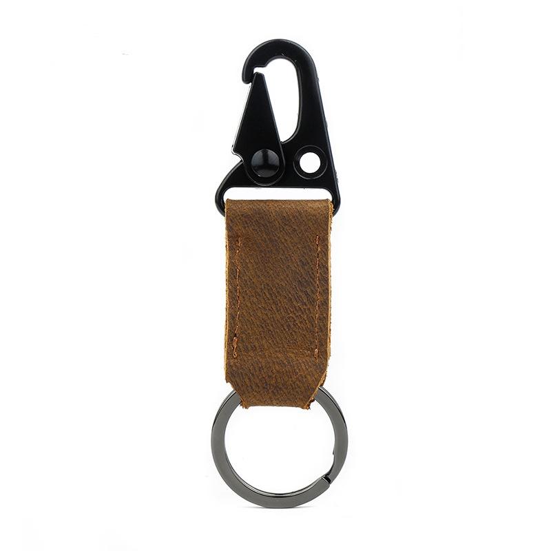 Men's Coffee Leather  Keyring