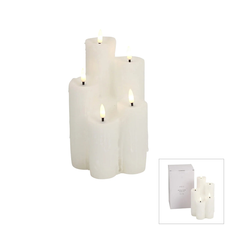 Heaven LED Wax Candle Cluster of 5