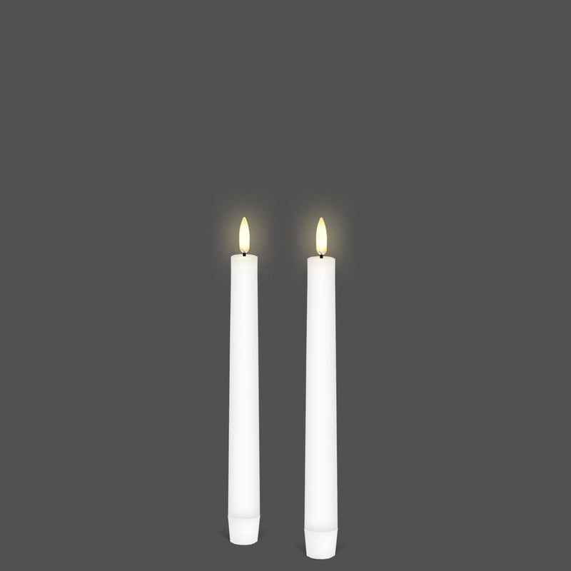 Tapered Candle Flameless Uyuni Nordic White 2pk