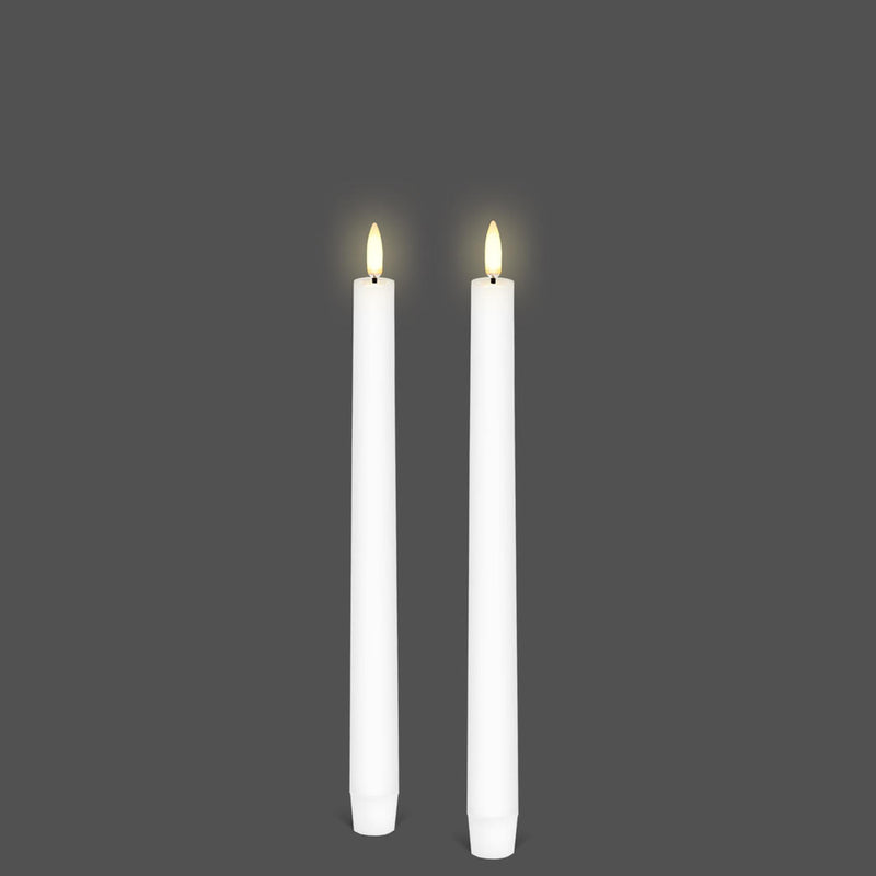 Tapered Candle Flameless Uyuni Nordic White 2pk