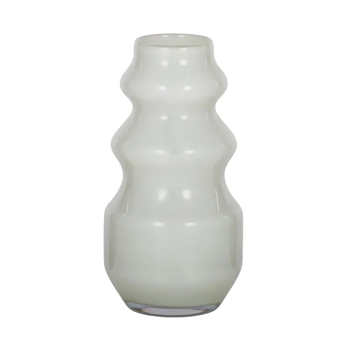 Tenley Milky White Glass Vase
