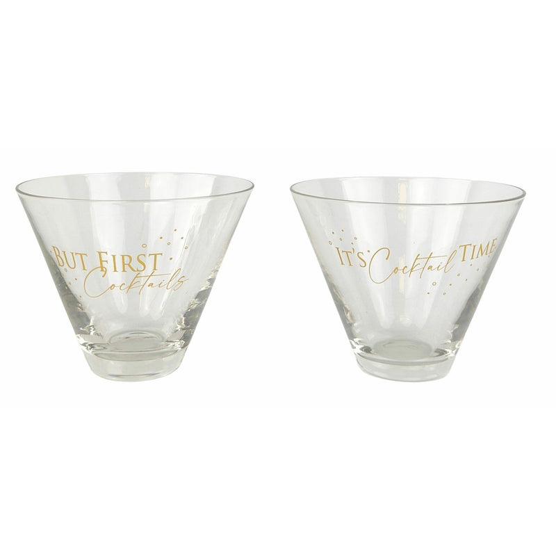 It's Cocktail Time Glass Set of 2 Gold