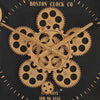 Round Boston Navy Exposed Gear Clock