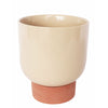 Prim Tall Planter with Saucer White & Terracotta Large