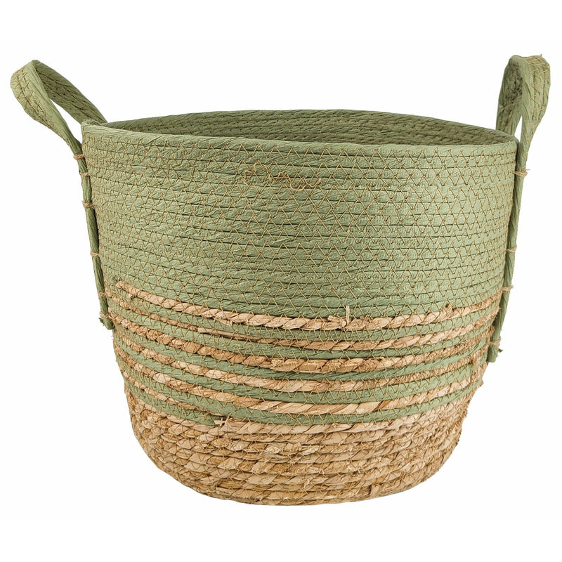 Rattan Basket Natural & Sage Set of 2